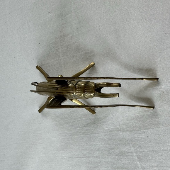 Vintage Solid Brass Cricket/Grasshopper Figurine Paperweight W/ Moveable Legs - Picture 6 of 10